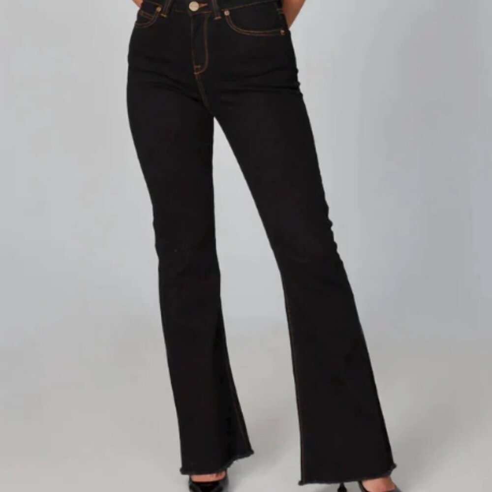 Lola Jeans - ALICE HIGH RISE FLARE JEAN , Black Sz 32 a6066